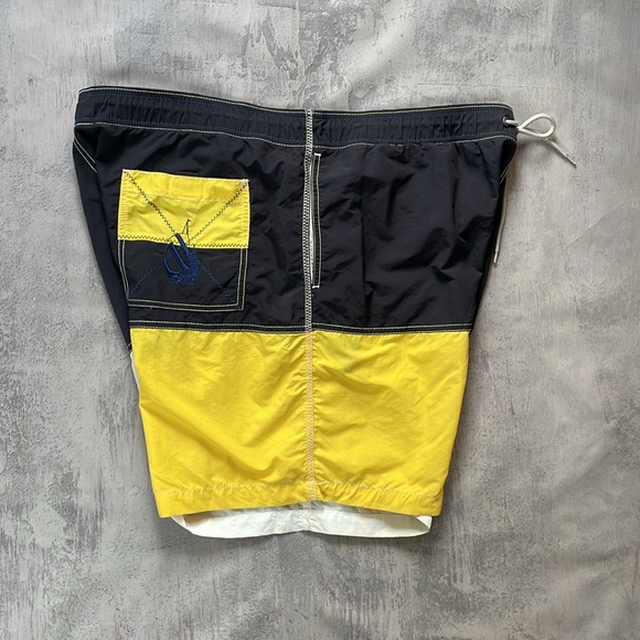 Nautica Yellow/Blue Colour Block NUS83 Shorts - Picture 7 of 9